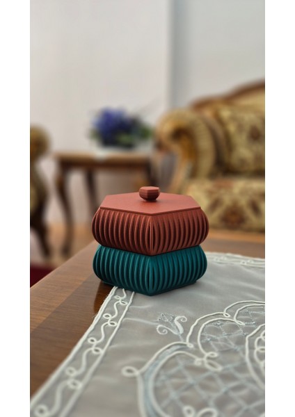 Modern Tasarımlı Kapaklı Takı ve Aksesuar Kutusu – 3D Dekoratif Saklama Kutusu indirimleri