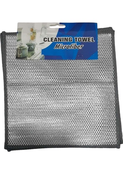 Clenıng Towel Microfiber Telli Çizmez Bulaşık Bezi Çift Katlı 4'lü 20X20CM fiyatları