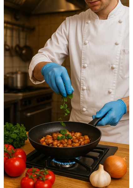 100 Adet Mavi Nitril Flex Eldiven M Pudrasız Hijyenik Sağlam Iki Ele Uyumlu Çalışma Mutfak Eldiven fırsatları