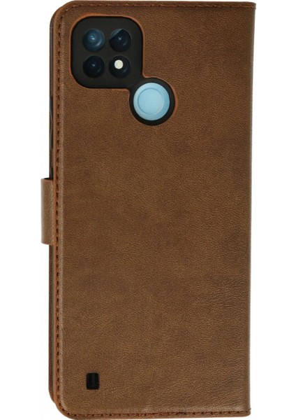 Realme C21 Kılıf Trend S Plus Kapaklı Kılıf - Taba