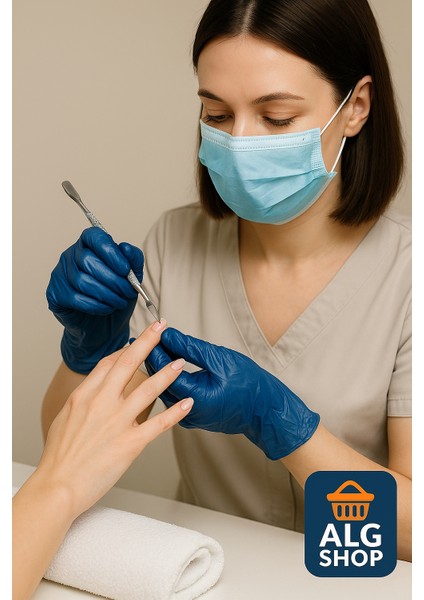 100 Adet Mavi Nitril Eldiven L Xl Pudrasız Hijyenik Sağlam Iki Ele Uyumlu Çalışma Mutfak Eldiveni fırsatları