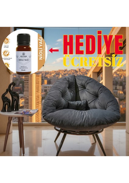 Geniş Oturma Alanlı Berjer Tekli Koltuk- Nioli Uçucu Yağı 10 ml Hediye