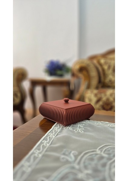 Modern Tasarımlı Dikdörtgen Kapaklı Takı ve Aksesuar Kutusu – 3D Dekoratif Saklama Kutusu
