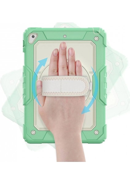 iPad 5 Air 9.7 Kılıf Strap New Tablet Kapak - Yeşil modelleri