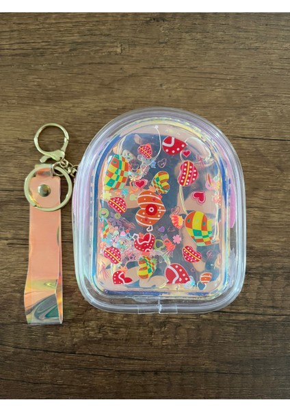 Kız Çocuk Kalp Figür Şeffaf Sulu Pullu Simli Cüzdan Kalpli Çanta Süsü Anahtarlık 1 Adet indirimleri