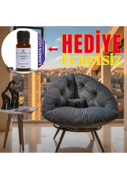 Geniş Oturma Alanlı Berjer Tekli Koltuk - Lavanta Uçucu Yağı 10 ml Hediye