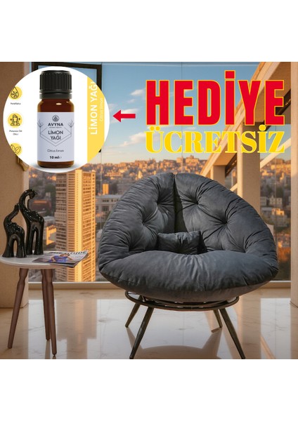 Geniş Oturma Alanlı Berjer Tekli Koltuk – Limon Uçucu Yağı 10 ml Hediye