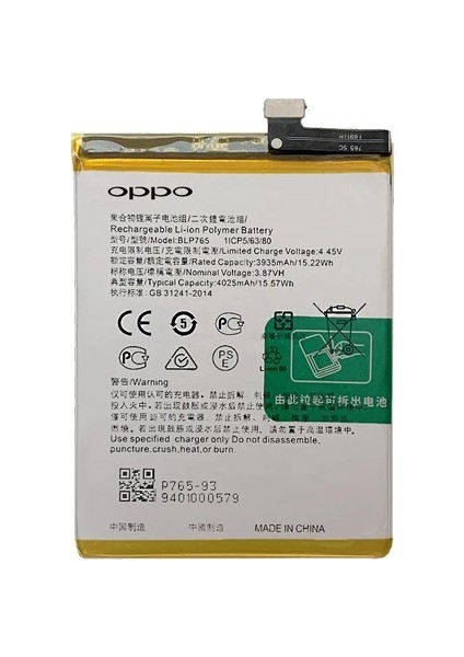 A91 - 4G - BLP765 Batarya Pil Sıfır Orijinal