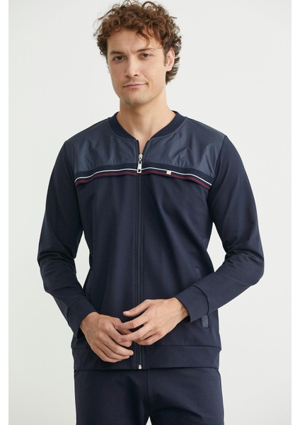 Dik Yaka Fermuarlı Eşofman Takım - Lacivert fiyatları