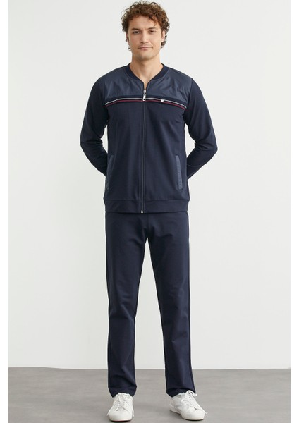 Dik Yaka Fermuarlı Eşofman Takım - Lacivert fırsatları