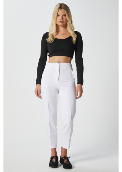 Kadın Jeremy Tok Dokulu Filetolu Ekru Havuç Pantolon 5113 fiyatları