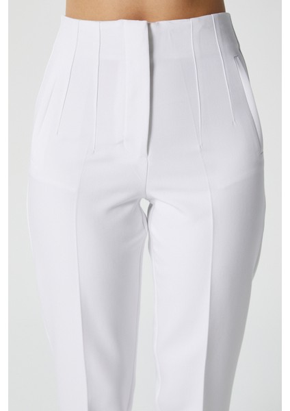 Kadın Jeremy Tok Dokulu Filetolu Ekru Havuç Pantolon 5113 fırsatları