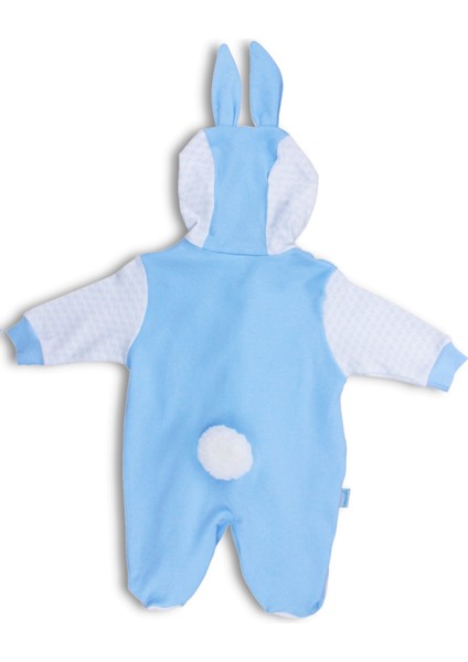 Tavşan Kostüm Önden Açık Kapşonlu Bebek Tulumu Romper %100 Pamuk ( Arkası Ponponlu ) indirimleri