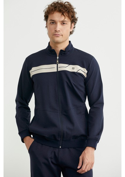 Fermuarlı Dik Yaka Eşofman Takım - Lacivert fiyatları