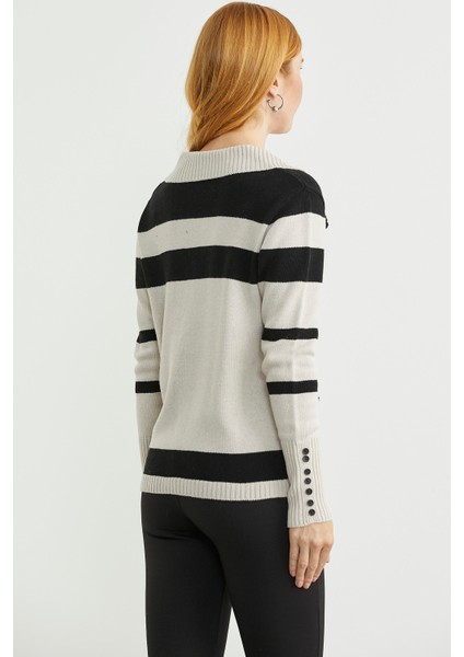 Şal Yaka Düğmeli Yün Triko Hırka - Taş indirimleri