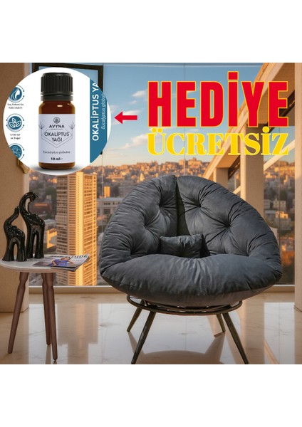 Geniş Oturma Alanlı Berjer Tekli Koltuk – Okaliptus Uçucu Yağı 10 ml Hediye