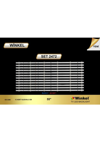 Tv LED Bar -2472 Takım 12 Lİ-AX55LEDA88/0227 LED Bar , Sunny SN55LEDA88, SN55LEDA38