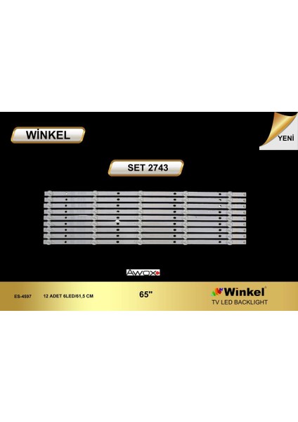 Tv LED Bar -2743 12 Li ÇUBUK-XMNJ65D06-ZC62AG-04, SJ.YM.D6500601-3030AS