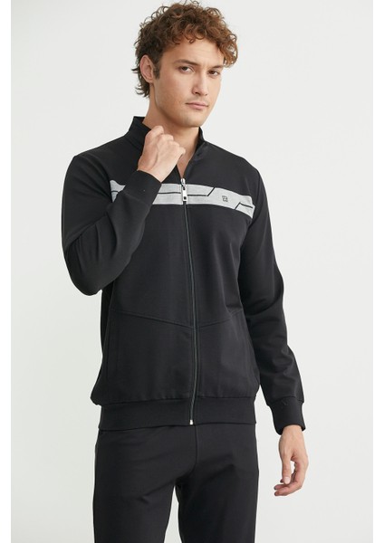 Fermuarlı Dik Yaka Eşofman Takım - Siyah indirimleri