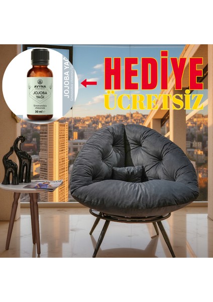 Geniş Oturma Alanlı Berjer Tekli Koltuk – Jojoba Yağı 30 ml Soğuk Sıkım Hediye