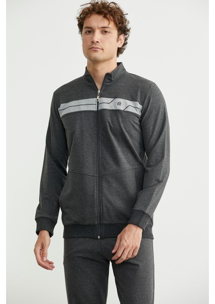 Fermuarlı Dik Yaka Eşofman Takım - Antrasit fırsatları