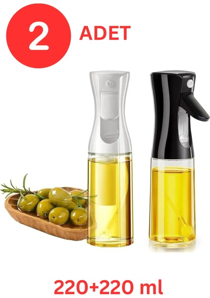 2'li Çok Amaçlı Püskürtmeli Sprey Yağdanlık Cam Şişe 220ML - Siyah Beyaz fiyatları