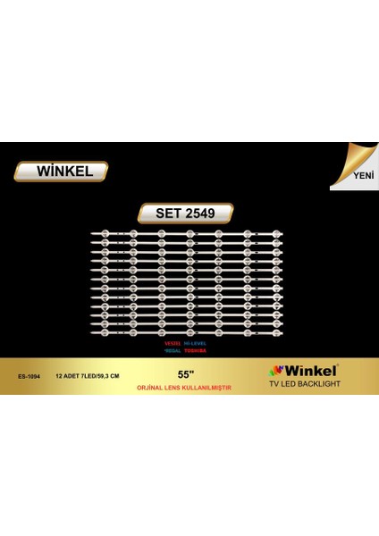 Tv LED Bar -2549 Takım 12 Li- S55CA9500, 55CA9550, VS550AB5_REV7.1_7COB_140702