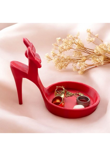 Ceresshop Topuklu Ayakkabı Tasarımlı Takı Organizer – Şık ve Dekoratif Takı Standı Kırmızı fiyatları