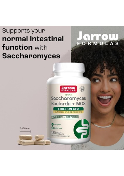 Vegan Saccharomyces Boulardii + Mos, 5 Billion Cfu Probio Prebio