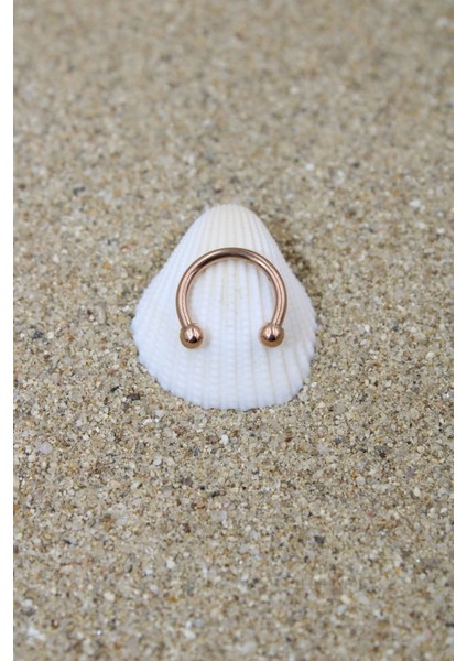 Piercing Cerrahi Çelik Piercing Halka Kıkırdak Septum Tragus Conch Helix Rose Renk Top Çap 2,50 mm