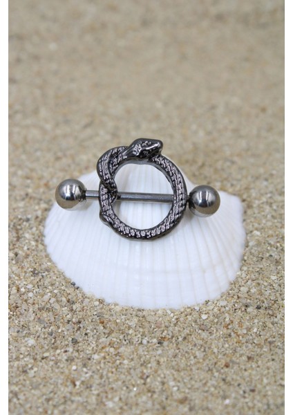Piercing Nipple Meme Ucu Piercing Cerrahi Çelik Silver Renk O Yılan