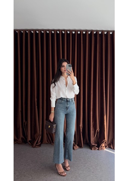 Koyu Kar Yıkamalı Flare Jean fiyatları