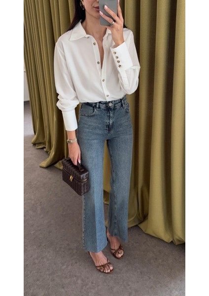 Koyu Kar Yıkamalı Flare Jean fırsatları