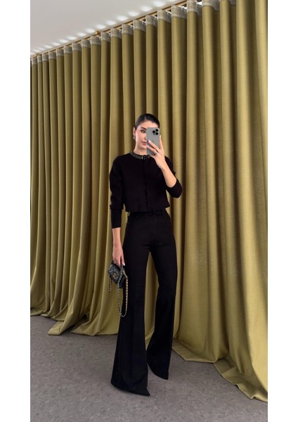 Full Likralı Siyah İspanyol Jean(Ön Sipariştir,1 Ekim'de Kargolanacaktır.) indirimleri