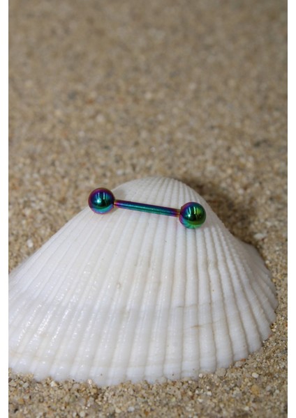 Piercing Cerrahi Çelik Piercing Kıkırdak Tragus Conch Helix Nipple Gökkuşağı Renk Top Çap 4 mm Toplu