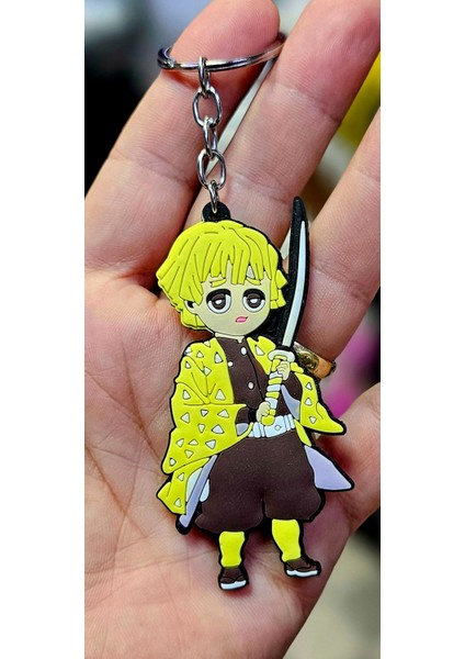 Demon Slayer Zenutsu Çift Taraflı Yumuşak Silikon Anahtarlık