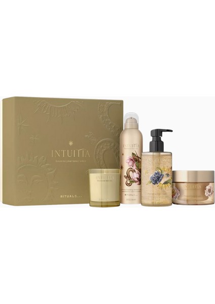 Intuitia Hediye Seti L, Duş Köpüğü, Vücut Kremi, El Peelingi ve Kokulu Mum