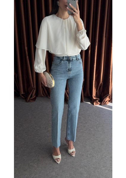 Açık Kar Yıkamalı Momfit Jean modelleri