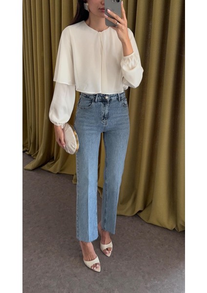 Açık Kar Yıkamalı Momfit Jean fırsatları