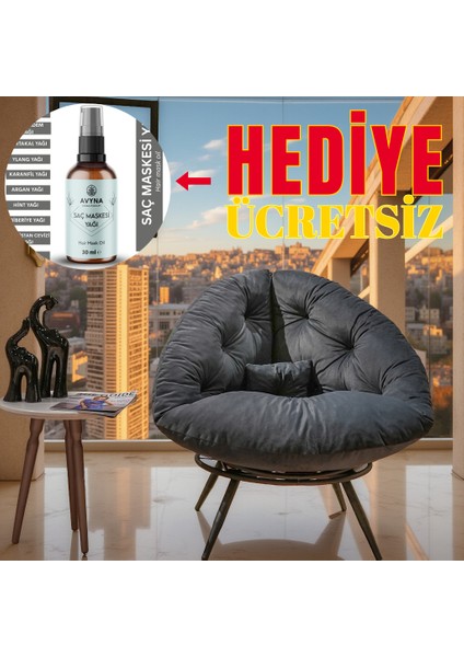 Geniş Oturma Alanlı Berjer Tekli Koltuk – Saç Maskesi Yağı 30 ml Hediye
