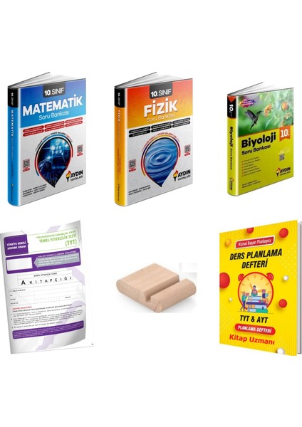 10.sınıf Fizik Biyoloji Matematik Soru Bankası Yeni Müfredat+Plan Defteri+Telefon Tutucu+Deneme