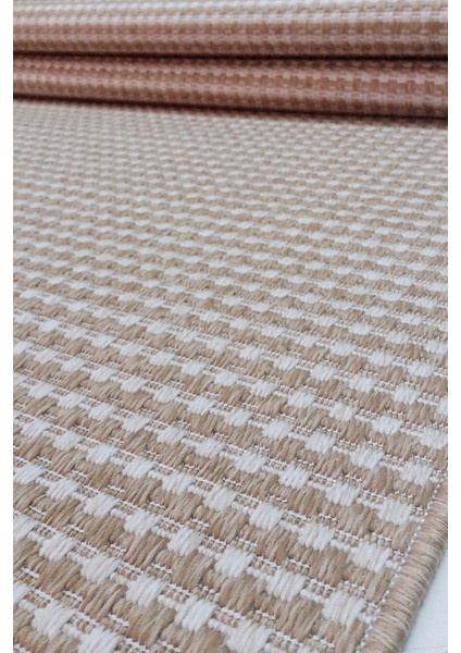 Jüt Sisal Canvas 0409G Kahverengi Silinebilir Leke Tutmaz Kolay Temizlenen Mutfak-Koridor-Antre