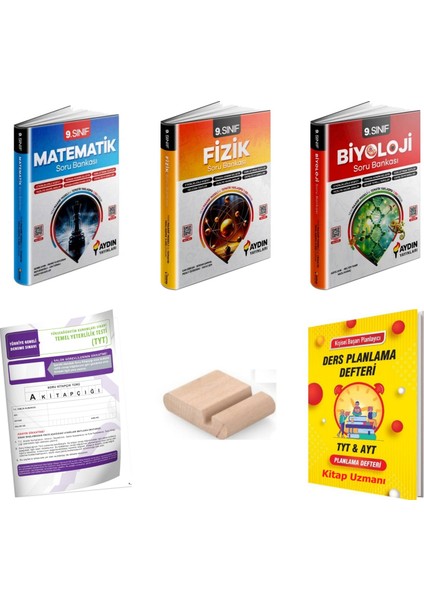 9.sınıf Fizik Biyoloji Matematik Soru Bankası Yeni Müfredat+Plan Defteri+Telefon Tutucu+Deneme