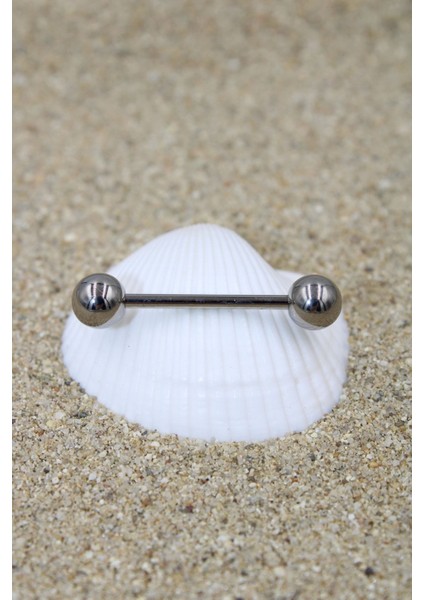 Piercing Dil Piercing Titanyum Silver Renk Top Çap 6 mm