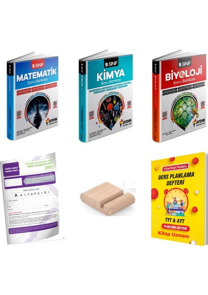 9.sınıf Biyoloji Kimya Matematik Soru Bankası Yeni Müfredat+Plan Defteri+Telefon Tutucu+Deneme