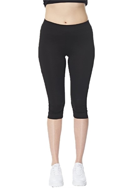 FSM 1453 Kadın Siyah Dizaltı Tayt – Pamuk Elastan Karışımı, Desensiz Dar Paça, Günlük Rahat Kullanım indirimleri