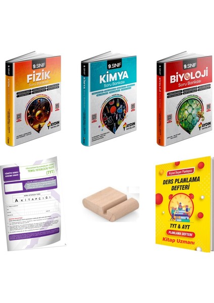 9.sınıf Fizik Kimya Biyoloji Soru Bankası Yeni Müfredat+Plan Defteri+Telefon Tutucu+Deneme