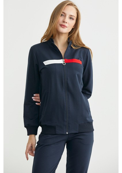 Dik Yaka Fermuarlı Eşofman Takım - Lacivert fırsatları