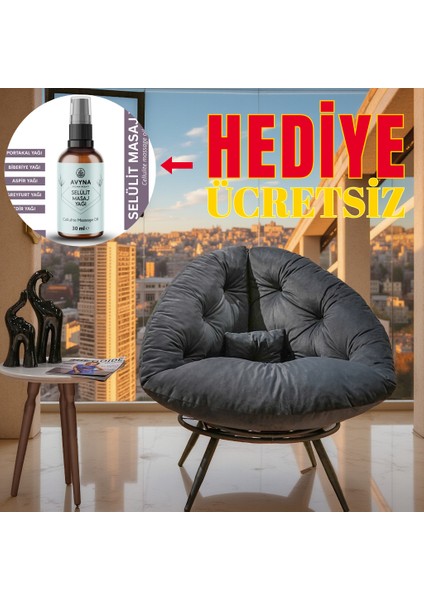Geniş Oturma Alanlı Berjer Tekli Koltuk – Selülit Masaj Yağı 30 ml Cam Şişede Hediye