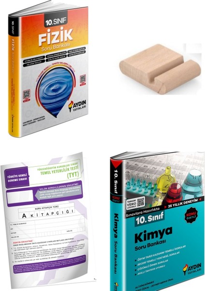 10.sınıf Kimya Fizik Soru Bankası Yeni Müfredat+Telefon Tutucu+Deneme